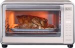 BLACK+DECKER Crisp ‘n Bake™ PRO 6-Slice Digital Air Fry Toaster Oven, 10 Cooking Functions, Convection Countertop Oven, Fits 12” Pizza or 9x13 Pan, 60-Minute Timer, Stainless Steel Accents