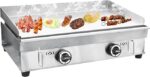 29‘’ Commercial Restaurant Gas Countertop Griddle LPG Gas Grill Griddle Flat Top Gril 16.14 * 28.94 in with Adjustable Temperature Control