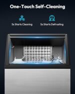 EUHOMY Commercial Ice Maker Machine - 100lbs Daily Production, 33lbs Ice Storage, Stainless Steel Freestanding & Under Counter Ice Maker, Ideal Ice Maker for Home/Bar/Restaurant/Outdoor Activities - Image 2