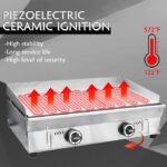 29‘’ Commercial Restaurant Gas Countertop Griddle LPG Gas Grill Griddle Flat Top Gril 16.14 * 28.94 in with Adjustable Temperature Control - Image 3