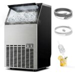 EUHOMY Commercial Ice Maker Machine - 100lbs Daily Production, 33lbs Ice Storage, Stainless Steel Freestanding & Under Counter Ice Maker, Ideal Ice Maker for Home/Bar/Restaurant/Outdoor Activities